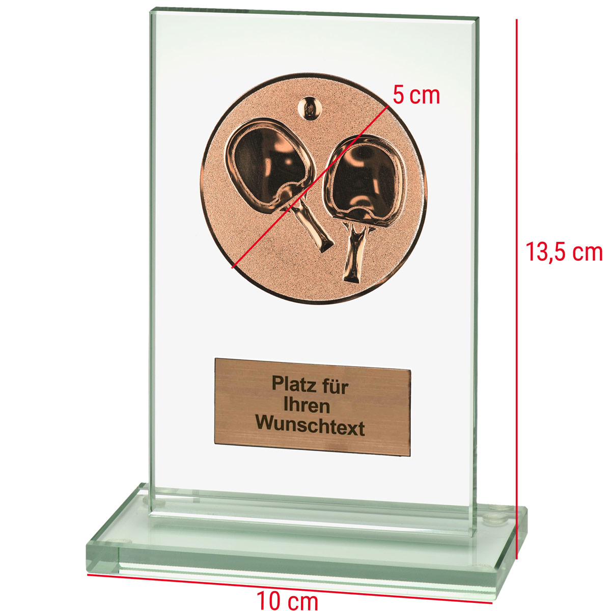 Biemans Glaspokal Tischtennis 13,5 cm bronze
