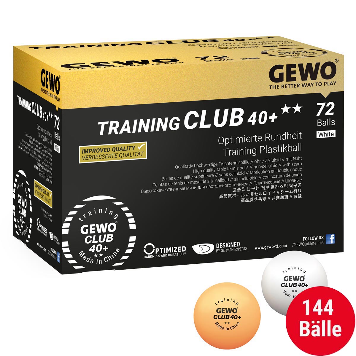 GEWO Training Club 40+ – 2x 72er Set (ABS) mit Naht
