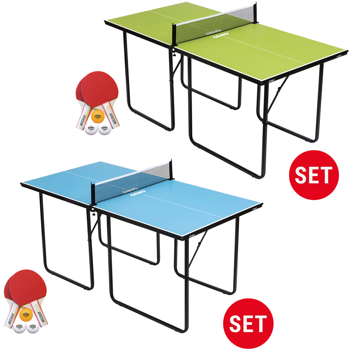 GEWO Set 1x Midi Tisch + 1x Midi Schlägerset