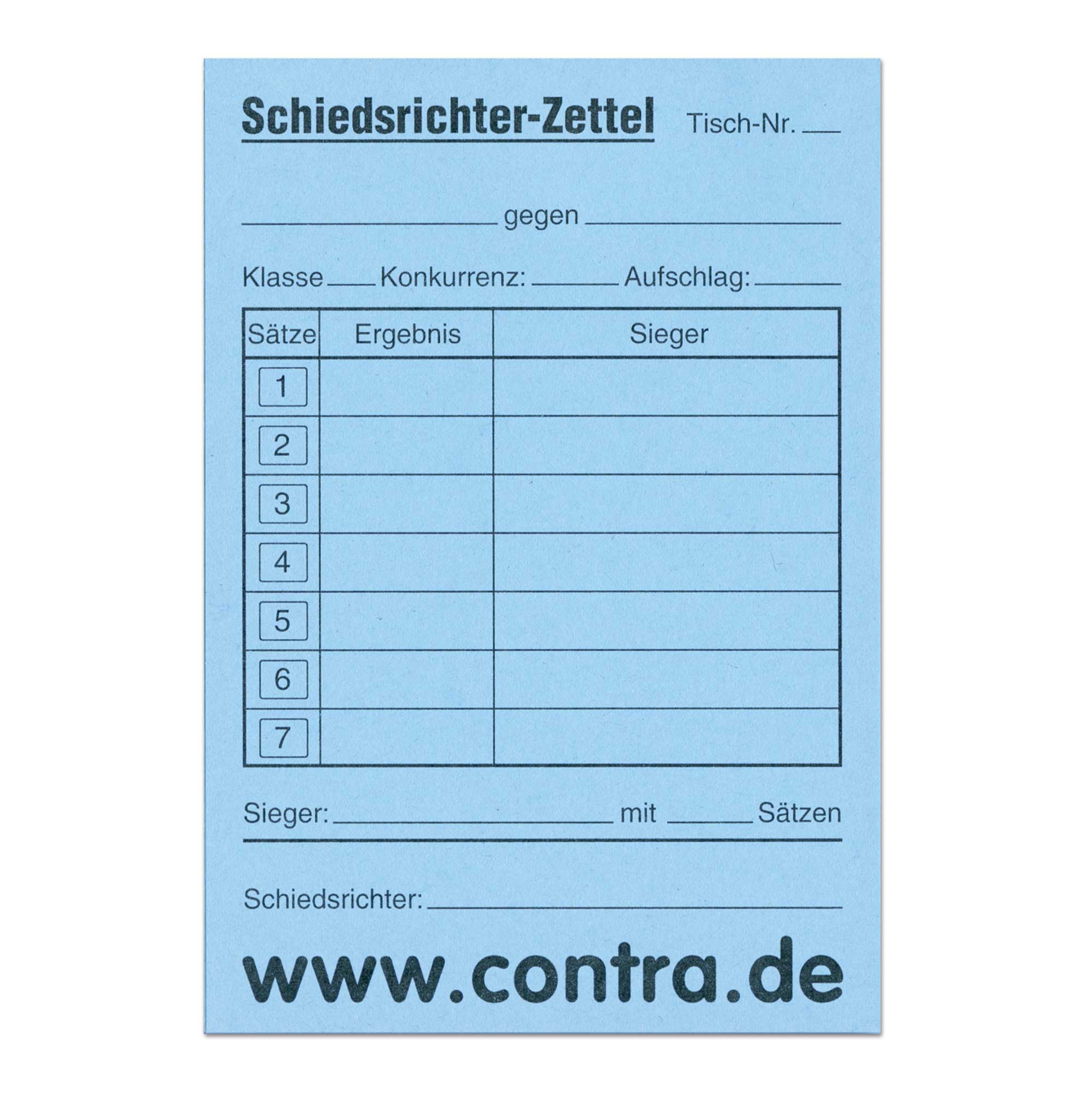 Contra Schiedsrichterzettel-Block
