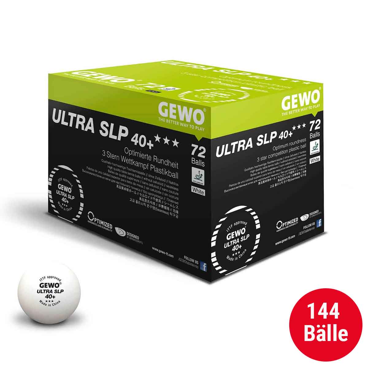 GEWO Set 2x Ball Ultra SLP 40+ * 72er