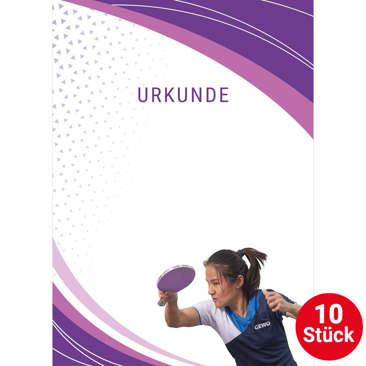 GEWO Set 10x Urkunde Damen (Motiv Xiaoxin Yang)