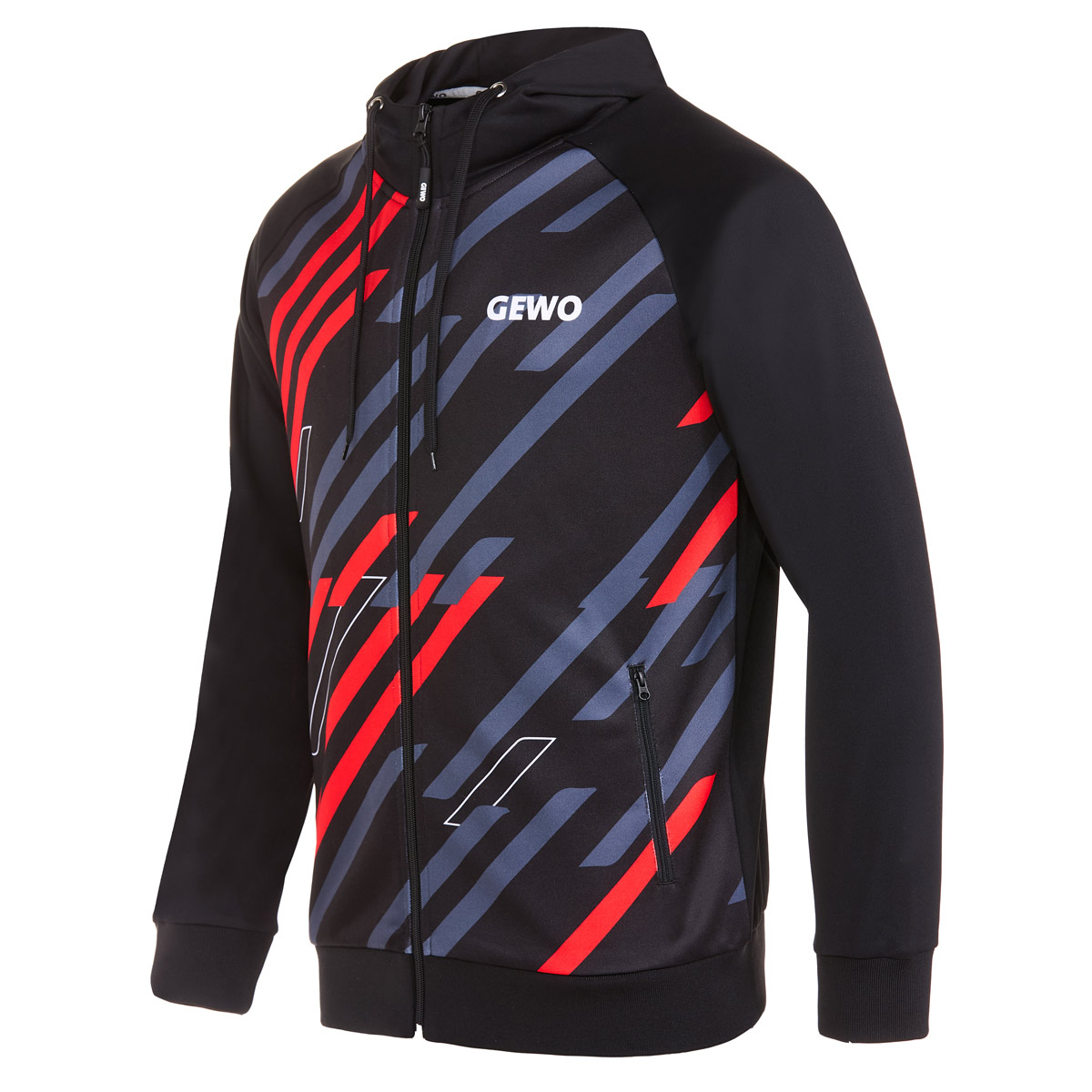 GEWO Ponza Zip-Hoodie schwarz/rot XXL