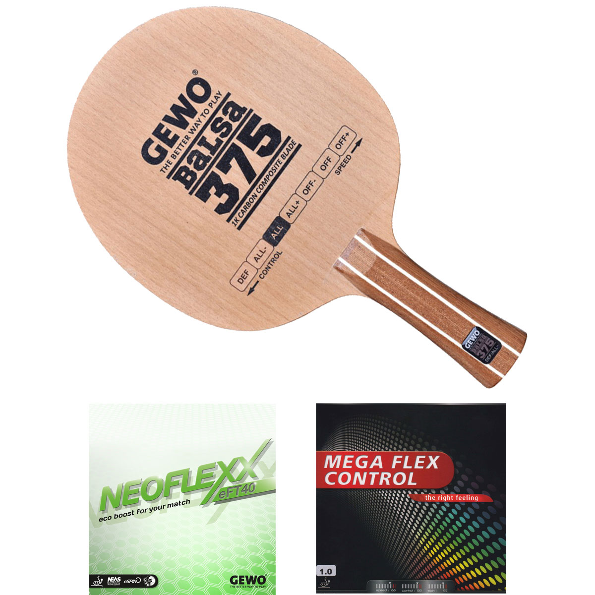 GEWO Komplettschläger Balsa Carbon 375 mit Neoflexx eFT 40 und Mega Flex Control