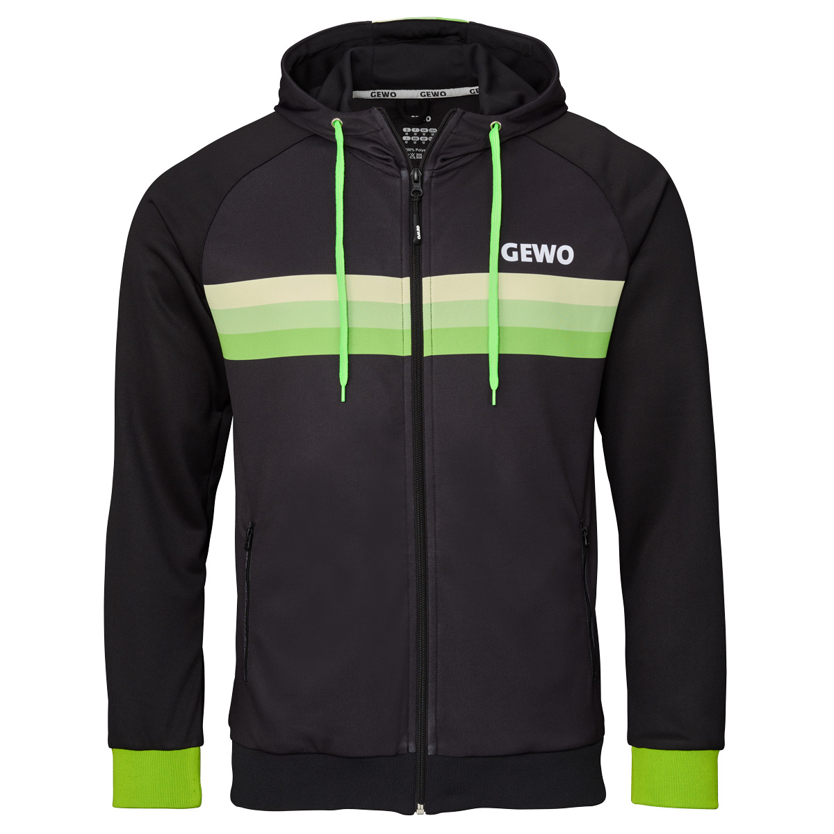 GEWO Hoodie Santiago schwarz/lime XXS