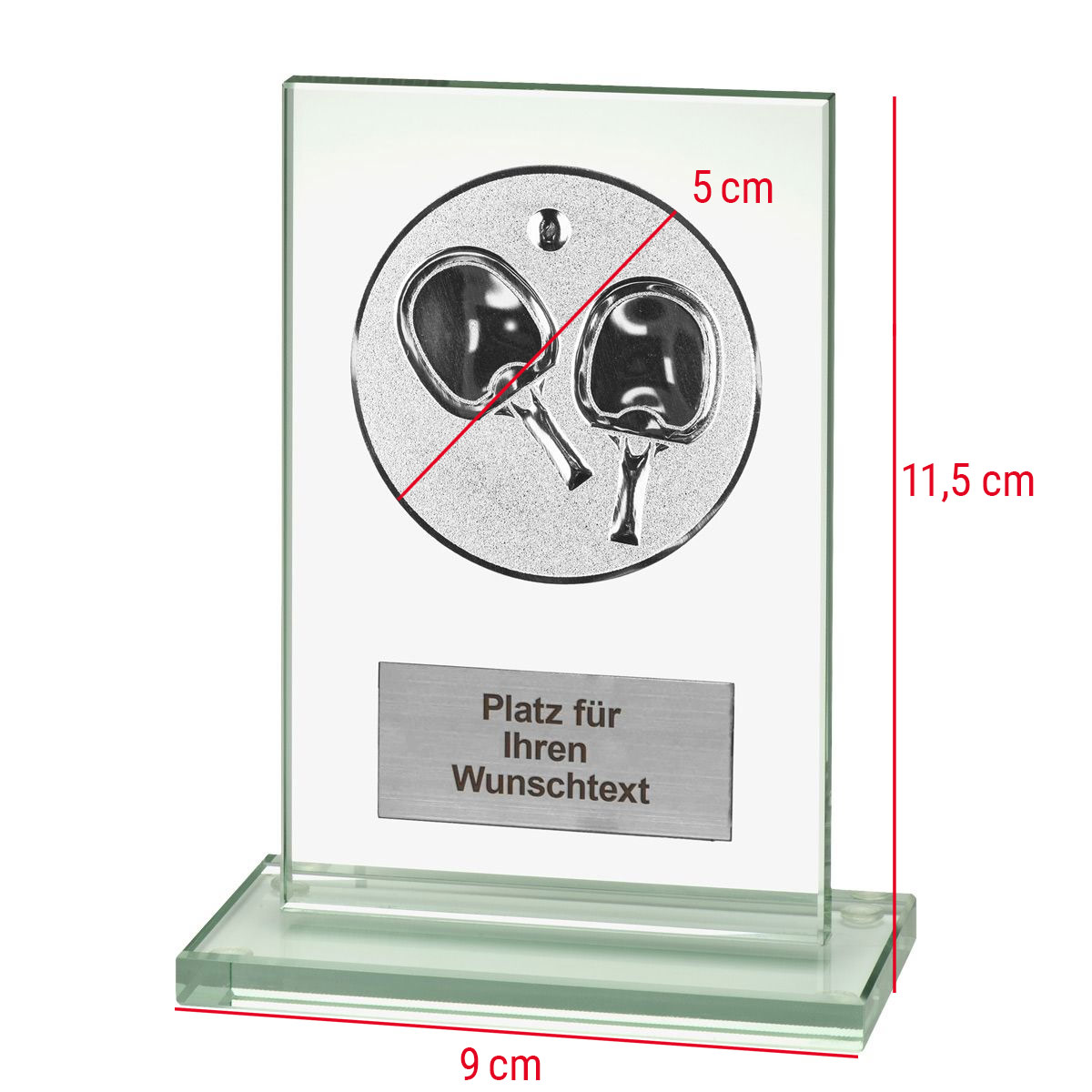 Glaspokal Tischtennis 10cm – Bild 3