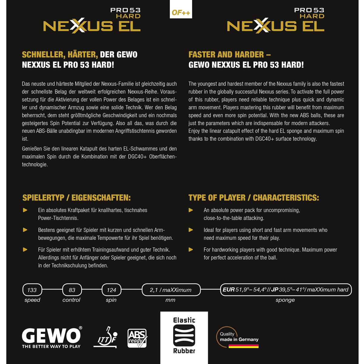 GEWO Belag Nexxus EL Pro 53 Hard – Bild 4