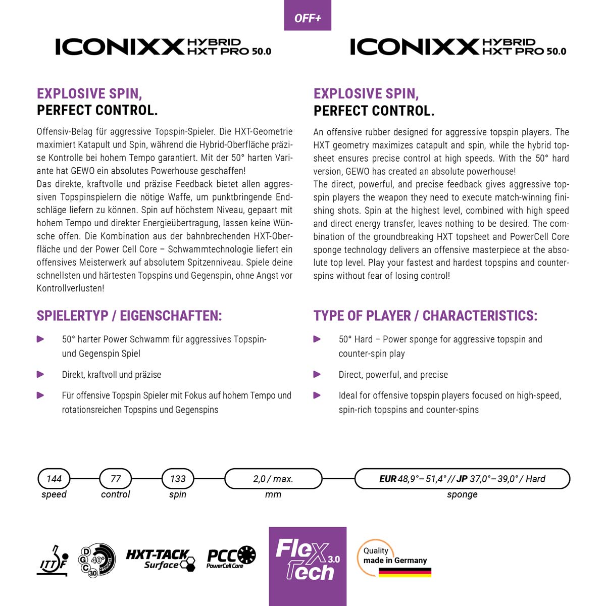 GEWO Belag Iconixx Hybrid HXT Pro 50.0 – Bild 3