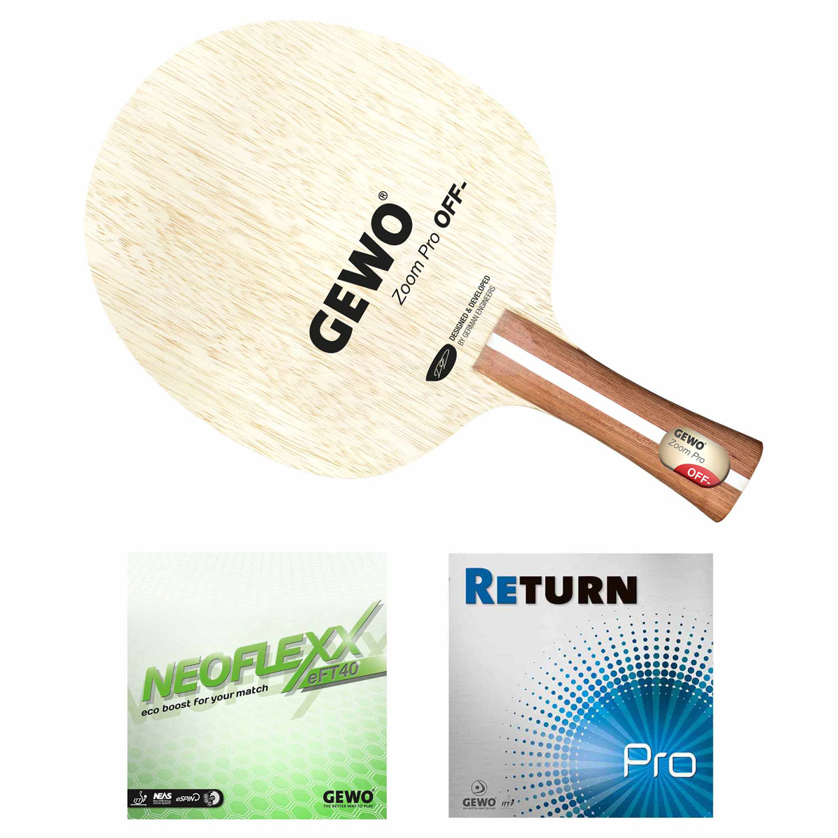 GEWO Schläger Zoom Pro mit Neoflexx 40 und Return Pro 2,1/1,8