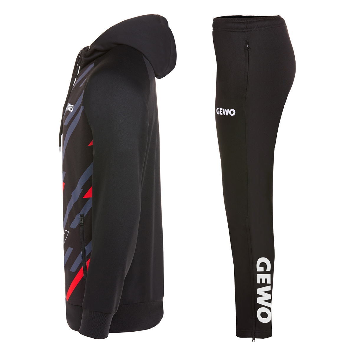 GEWO Trainingsanzug Ponza schwarz/rot XL