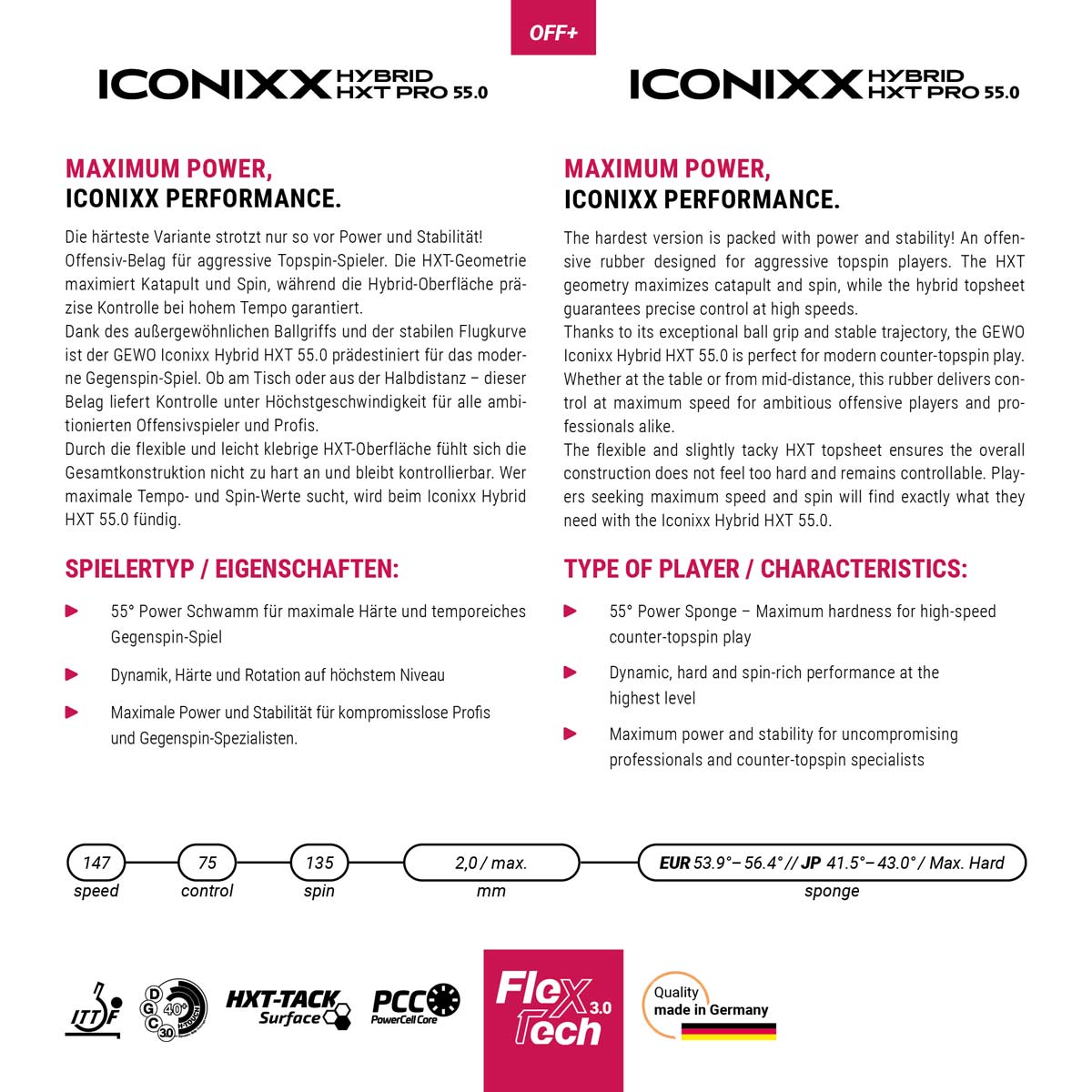 GEWO Belag Iconixx Hybrid HXT Pro 55.0 – Bild 3