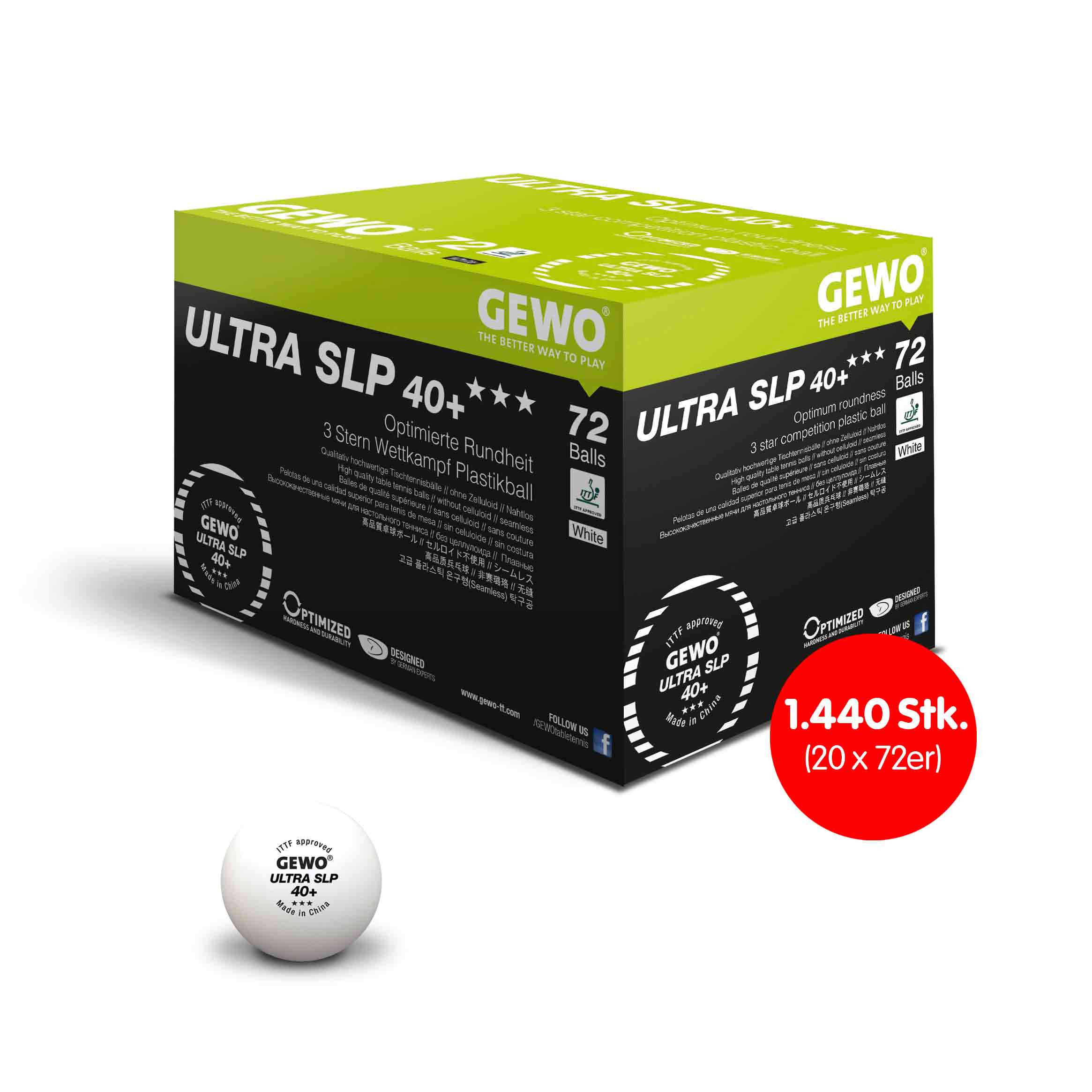 GEWO Ball Ultra SLP 40+ * 20 x 72er