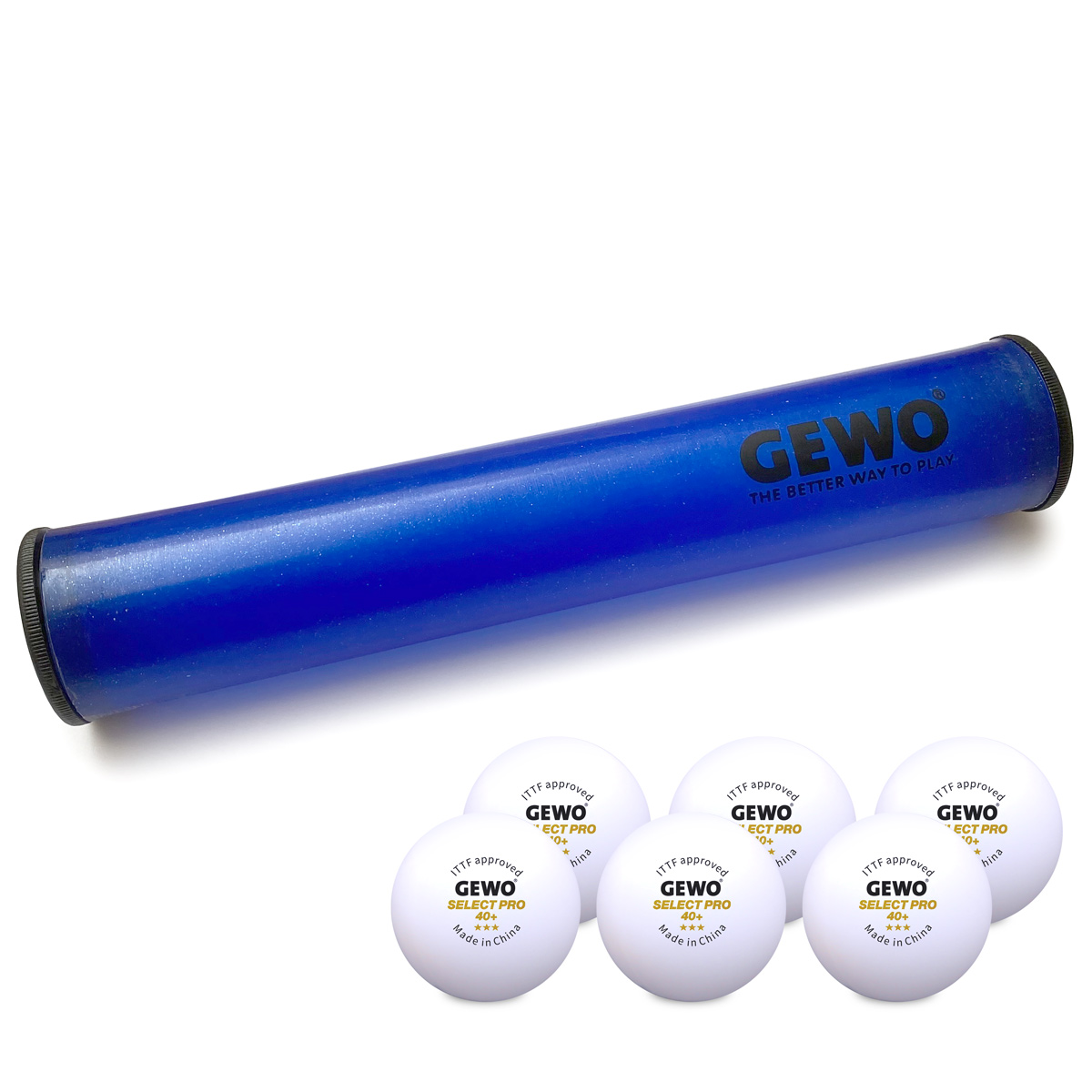 GEWO Ballbox mit 6 GEWO 3-Stern Bällen