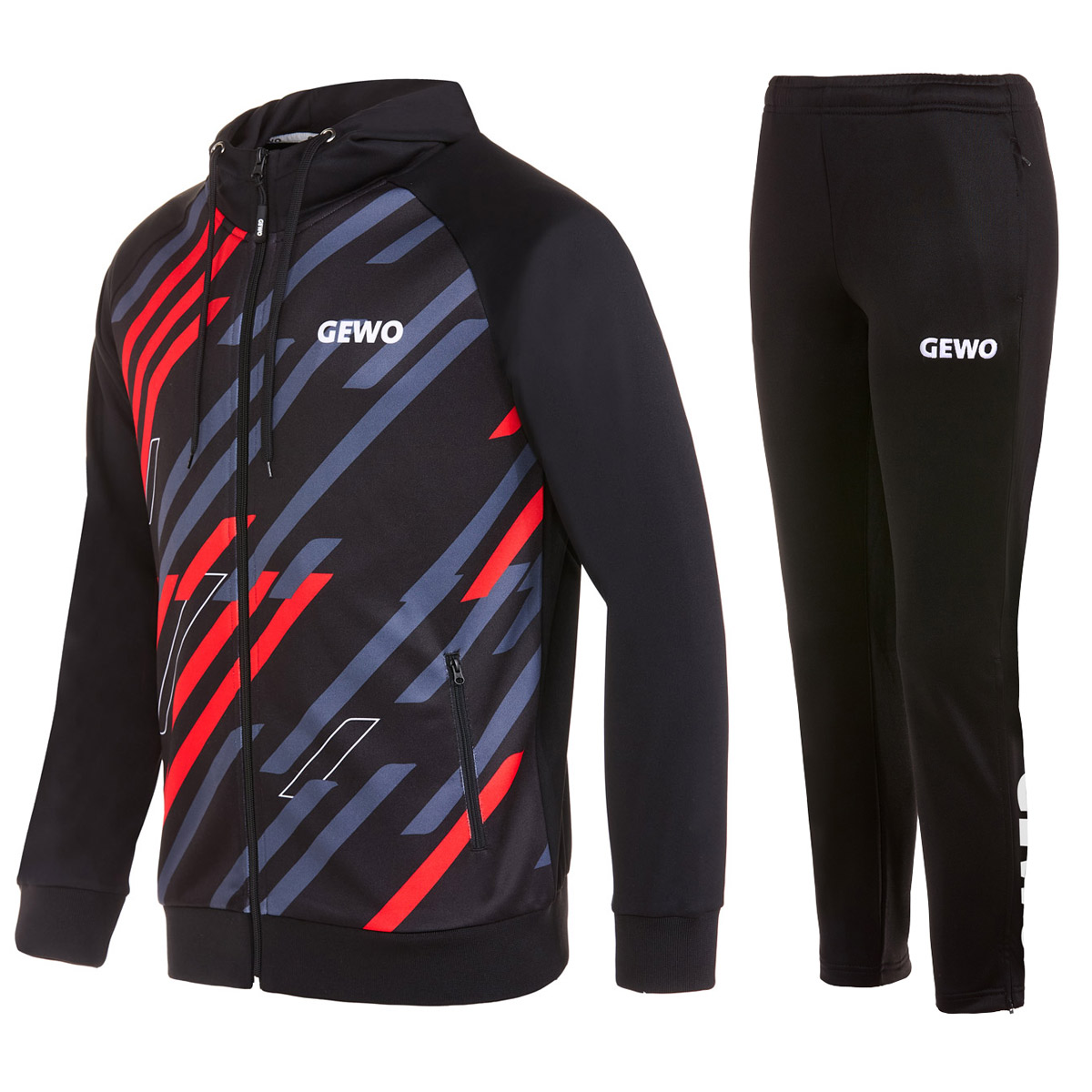 GEWO Trainingsanzug Ponza schwarz/rot XL