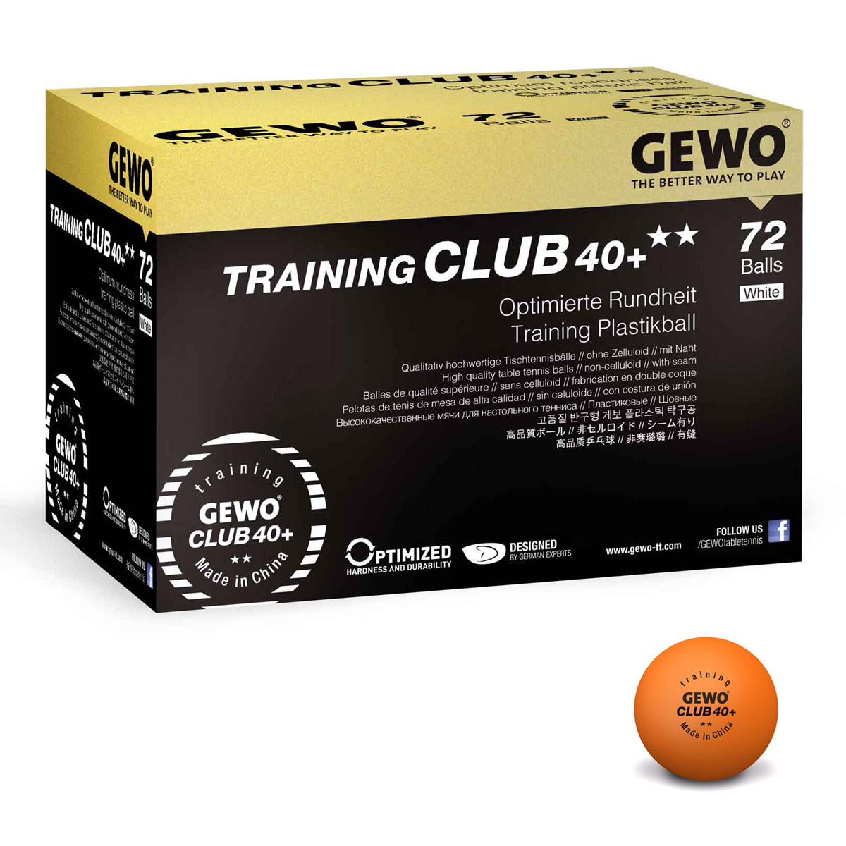 GEWO Training Club 40+ – 2x 72er Set (ABS) mit Naht orange