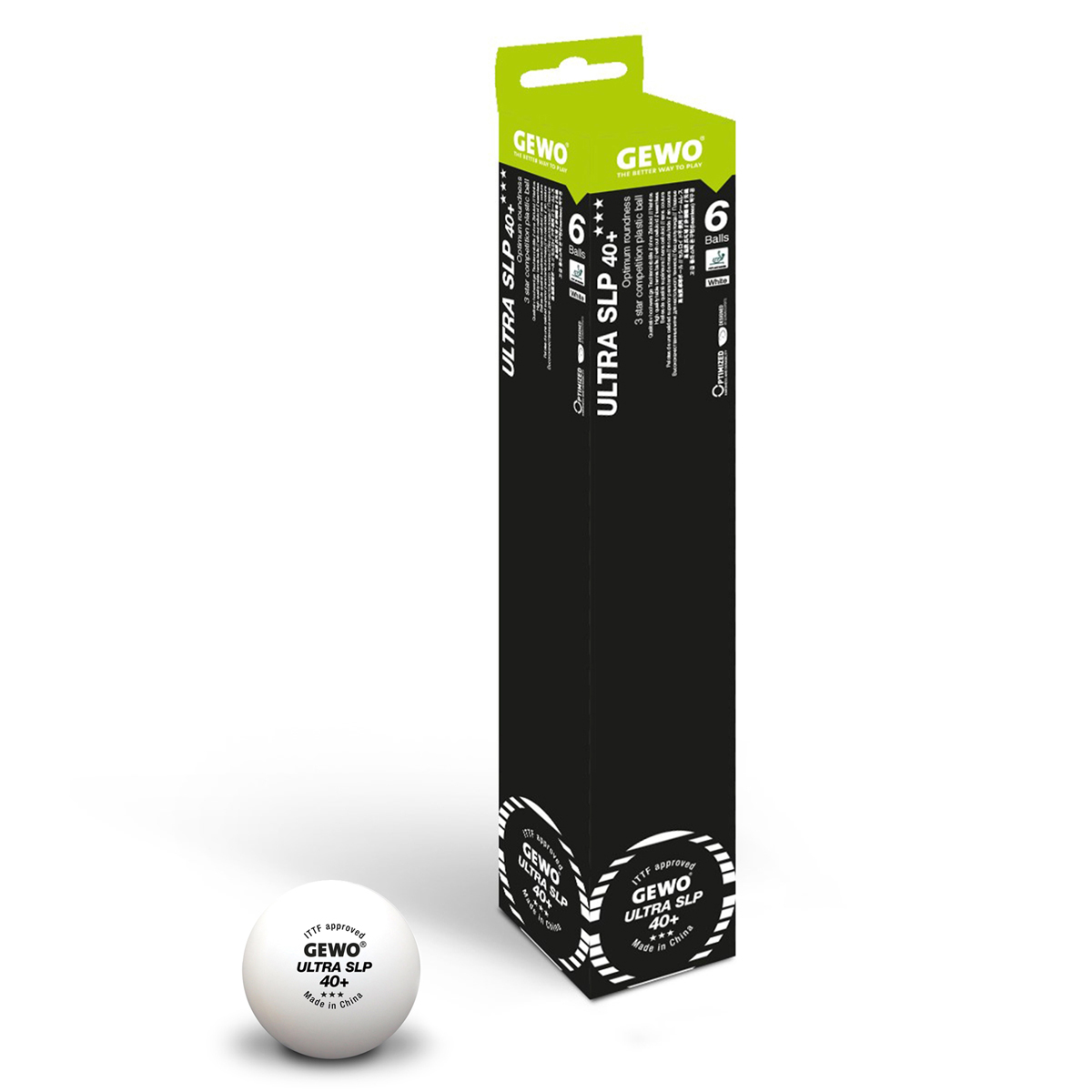 GEWO Ball Ultra SLP 40+ * 6er - Wettkampfball aus Plastik nahtlos