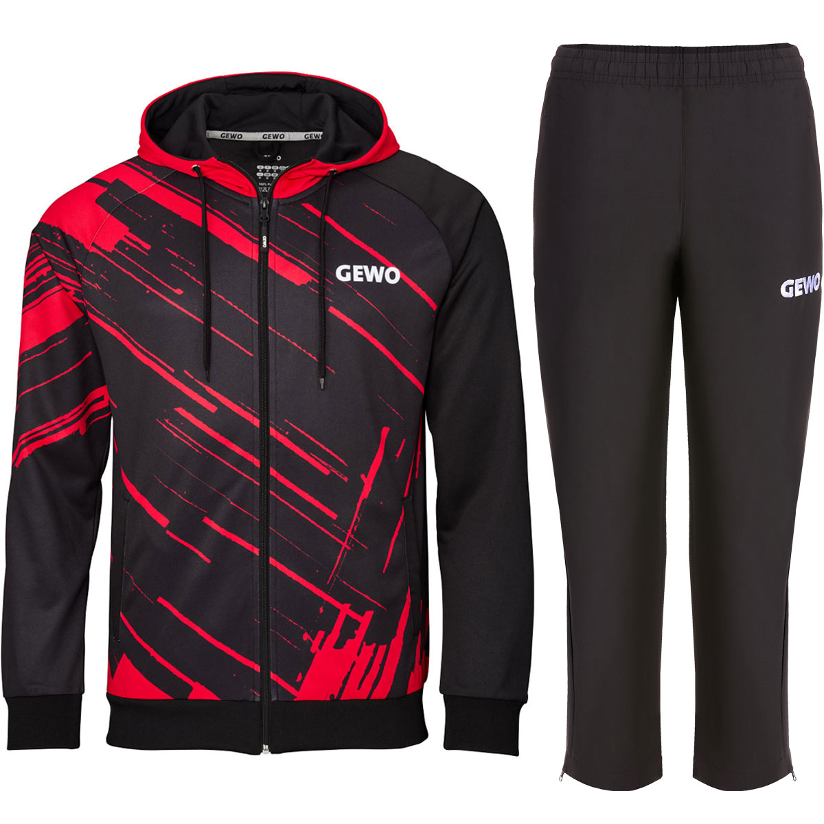 GEWO Trainingsanzug Atani S schwarz/rot
