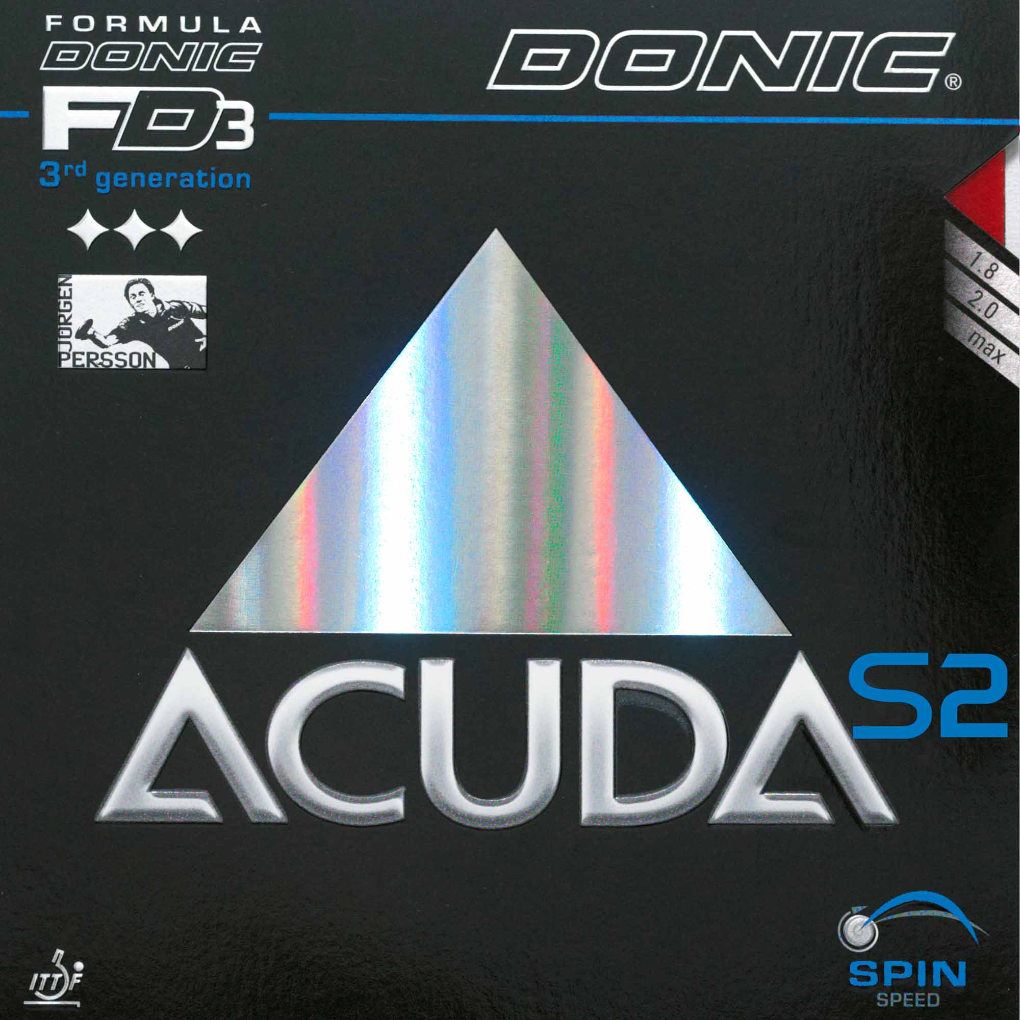 Donic Belag Acuda S2 - Der Offensive 2,0 mm schwarz