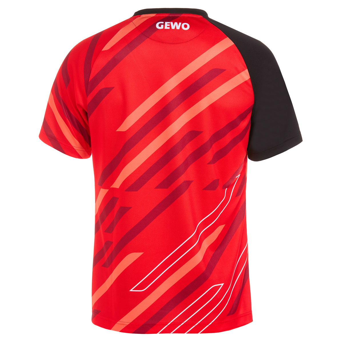 GEWO Ponza Rundhals-Shirt rot/schwarz XXXXS