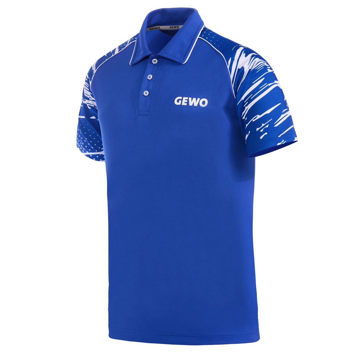 GEWO Poloshirt Marmo blau/weiß XS