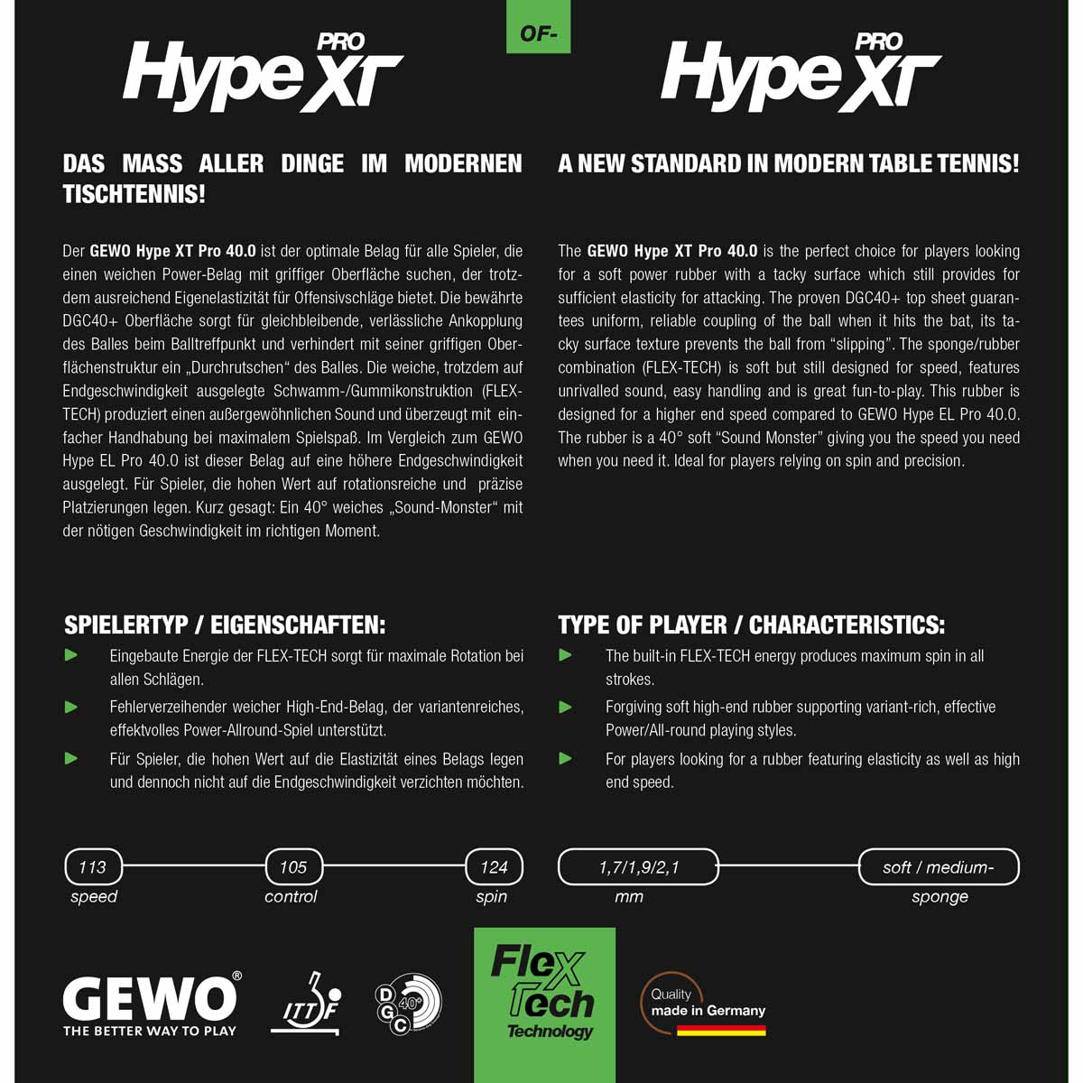 GEWO Belag Hype XT Pro 40.0 – Bild 3