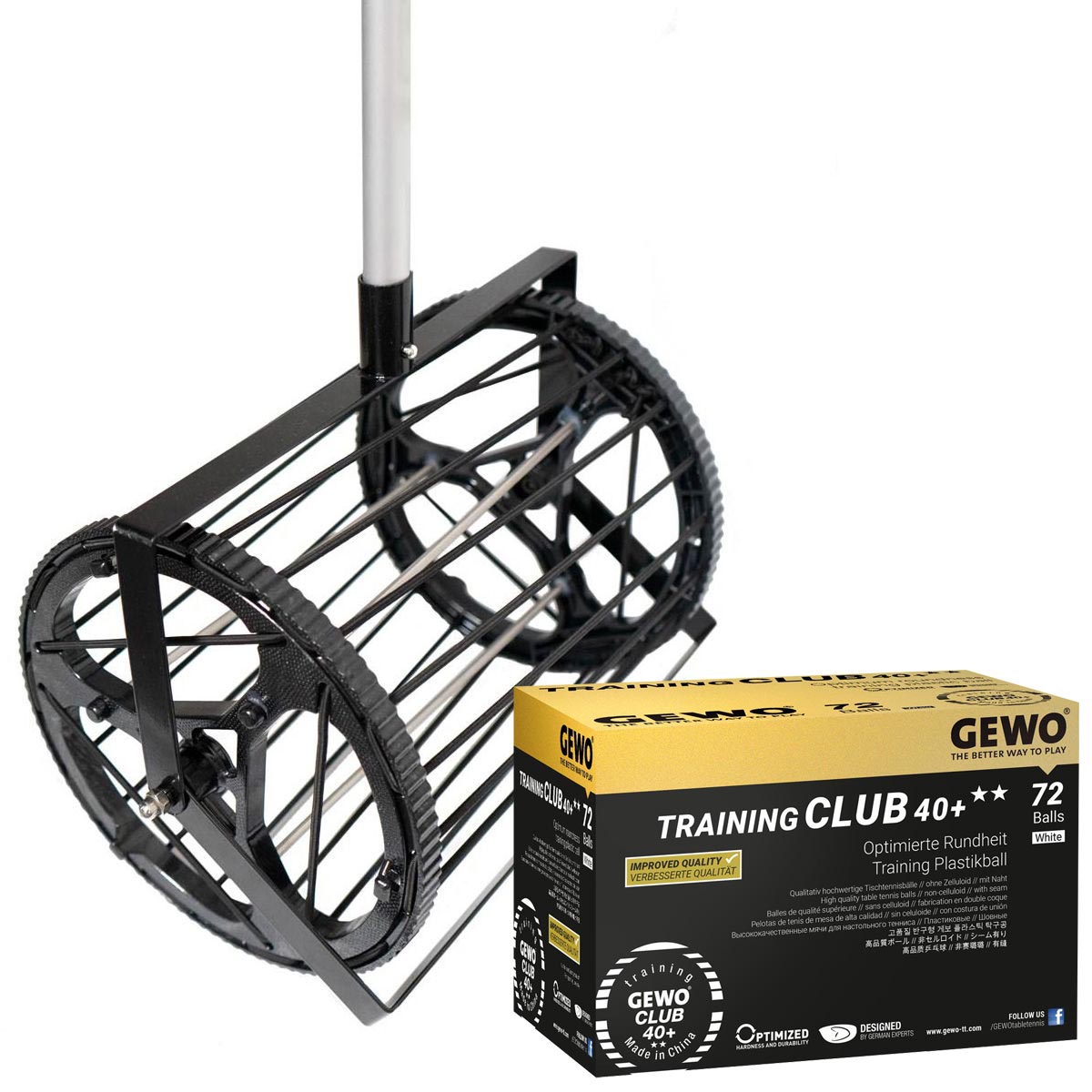 GEWO Set 1x Ballaufsammler + 1x GEWO Ball Training Club 40+ 72er