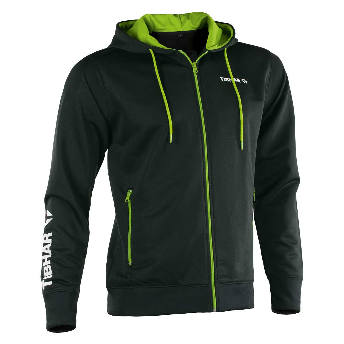 Tibhar Hoodie Mundo/World S schwarz/lime