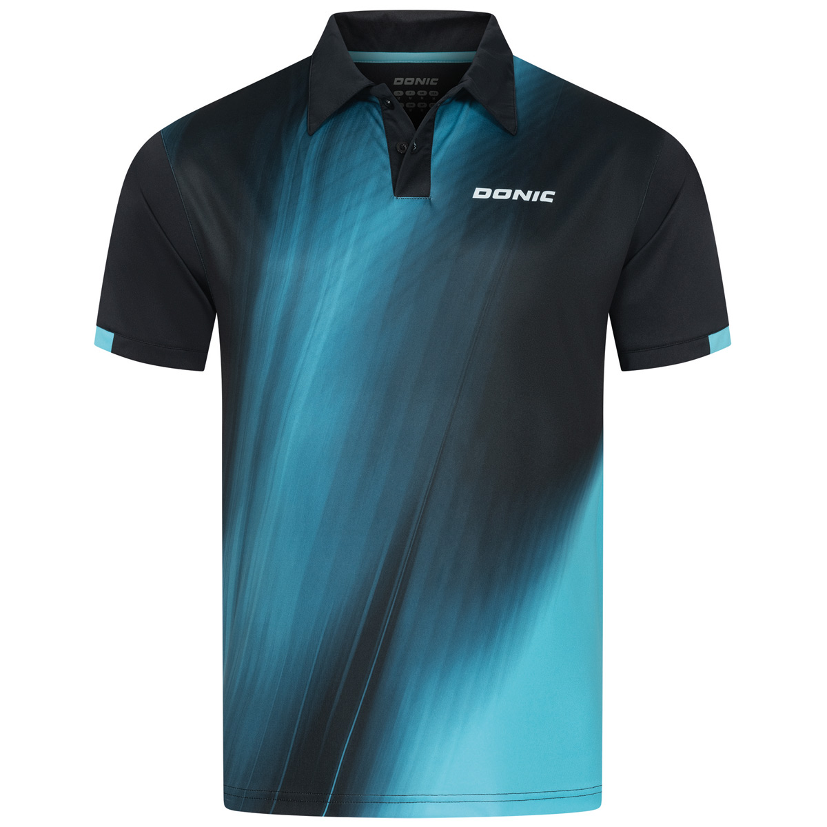 Donic Poloshirt FIRE schwarz/hellblau XXXL