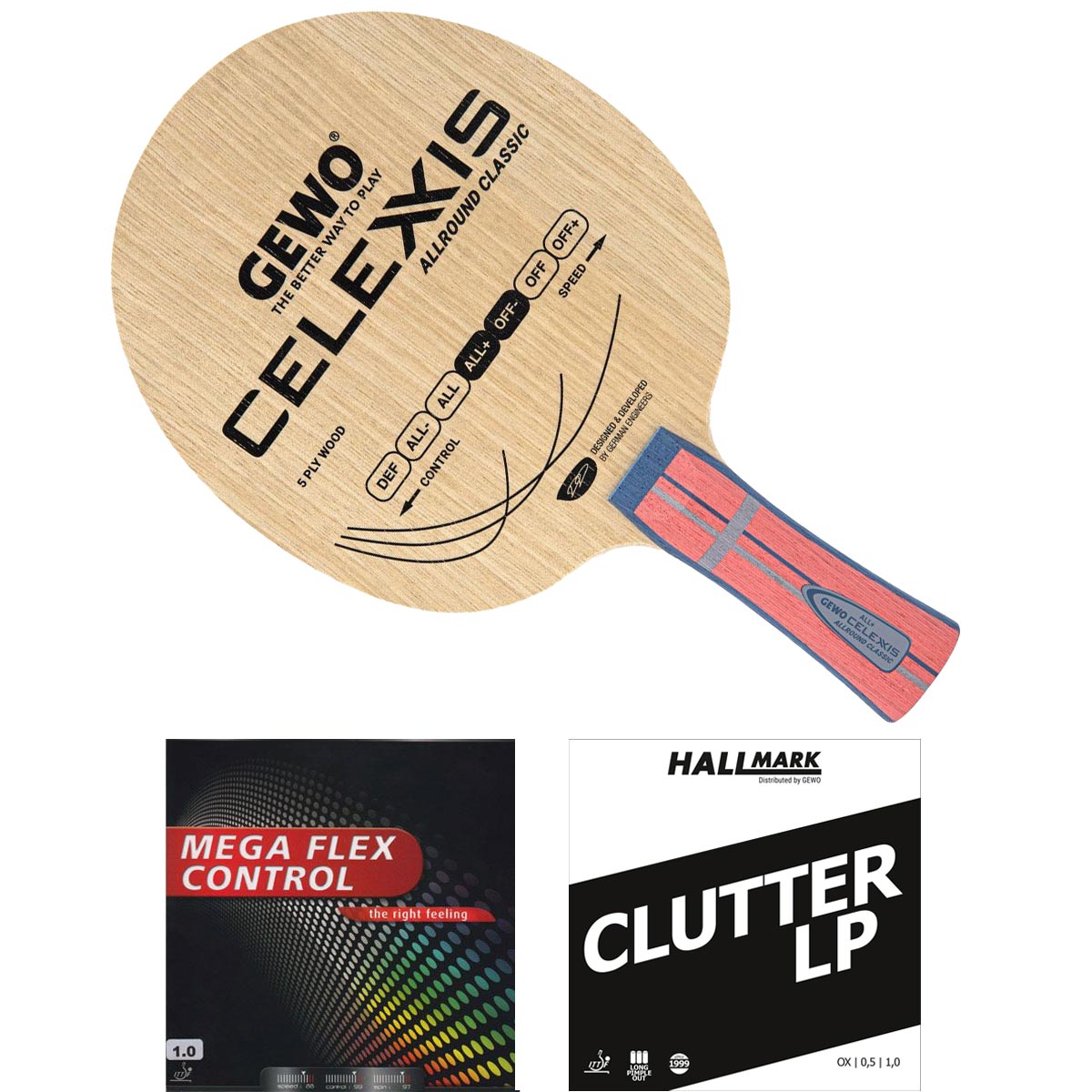 GEWO Celexxis Allround Classic Komplettschläger (Mega Flex Control + Hallmark Clutter-LP)