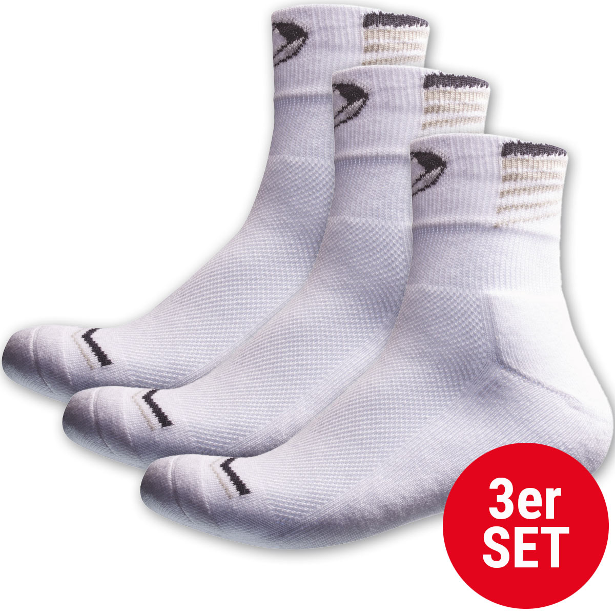 Donic Socke Siena 3er-Set 36-40 weiß/schwarz