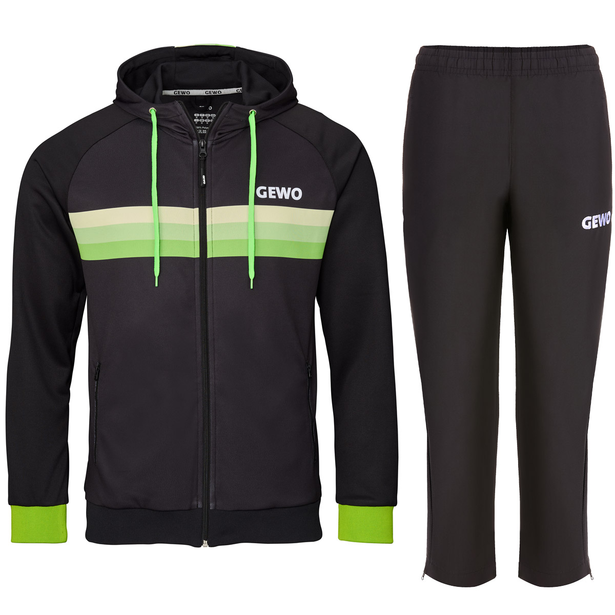 GEWO Trainingsanzug Santiago schwarz/lime XS