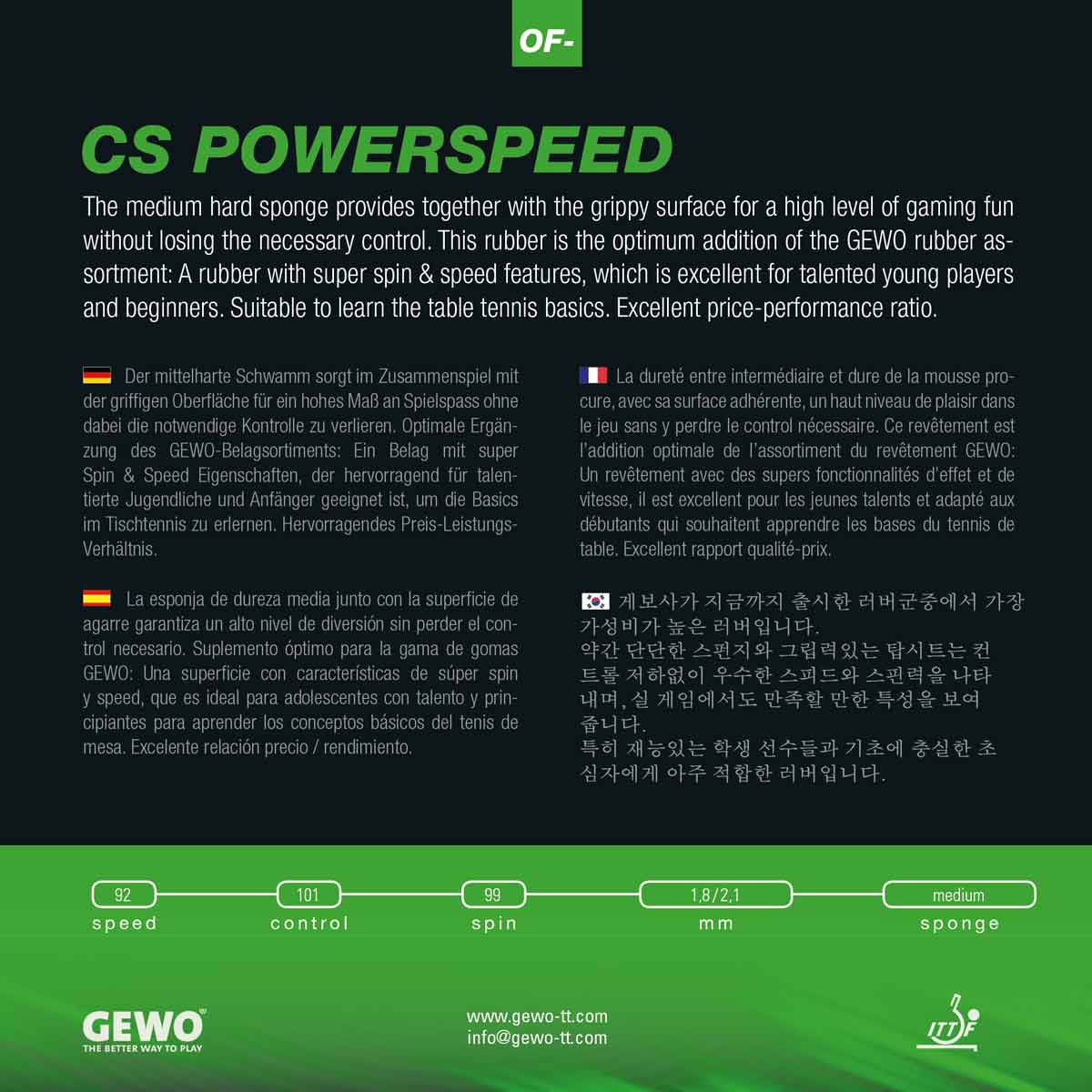 GEWO Belag CS Powerspeed – Bild 3