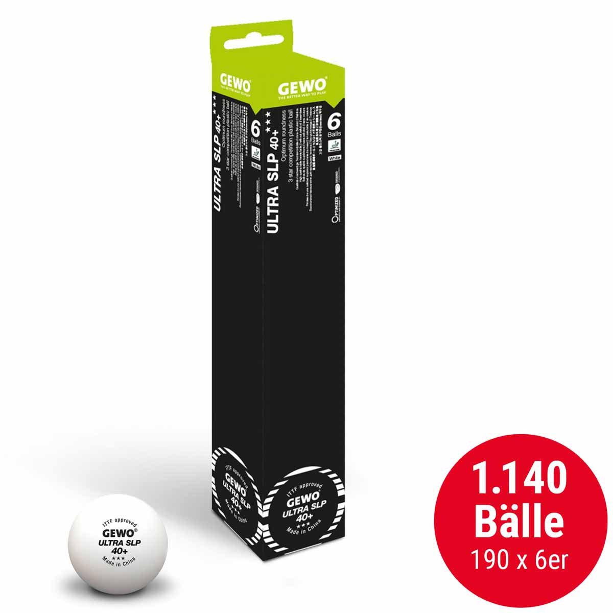 GEWO Ball Ultra SLP 40+ * 190 x 6er