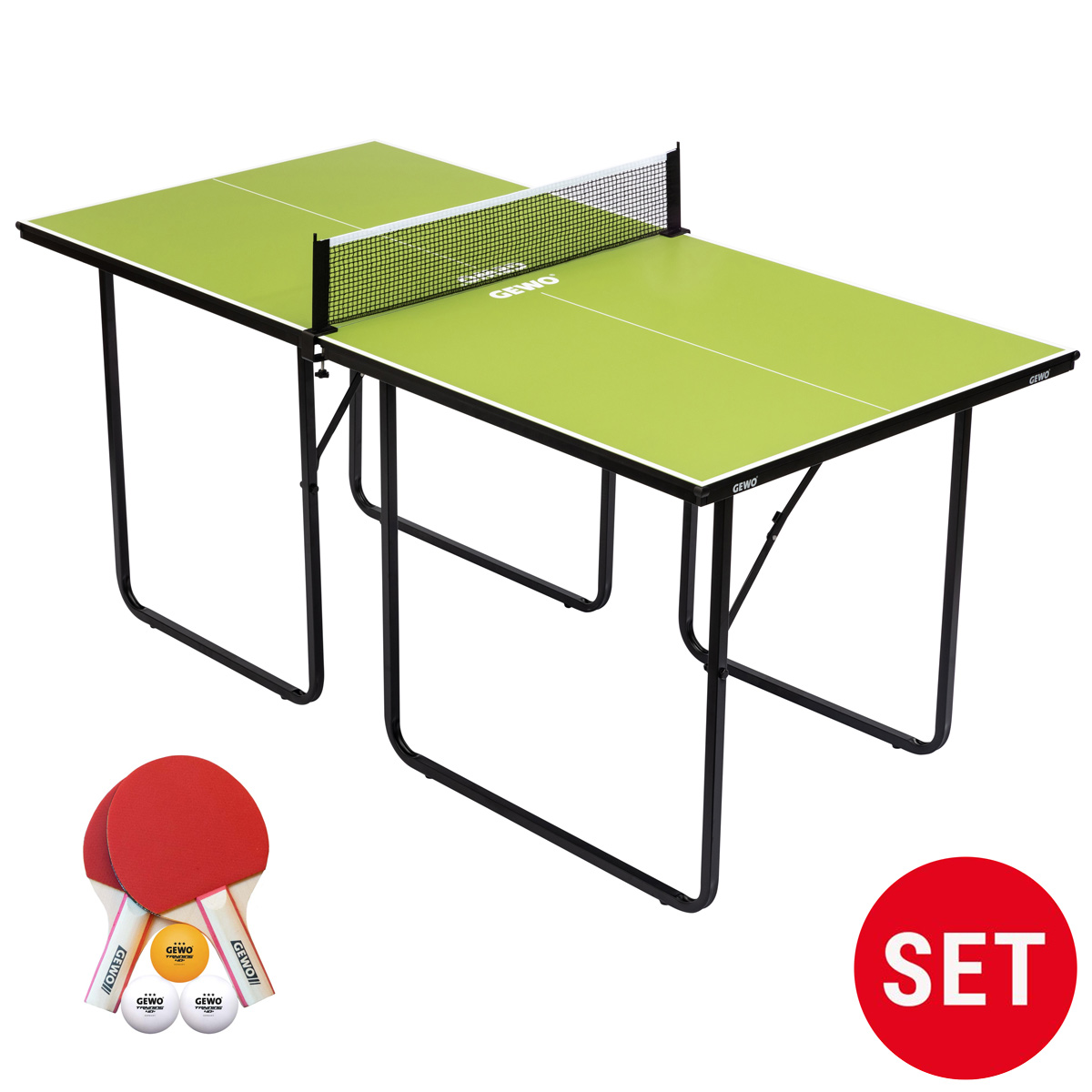 GEWO Set 1x Midi Tisch + 1x Midi Schlägerset grün