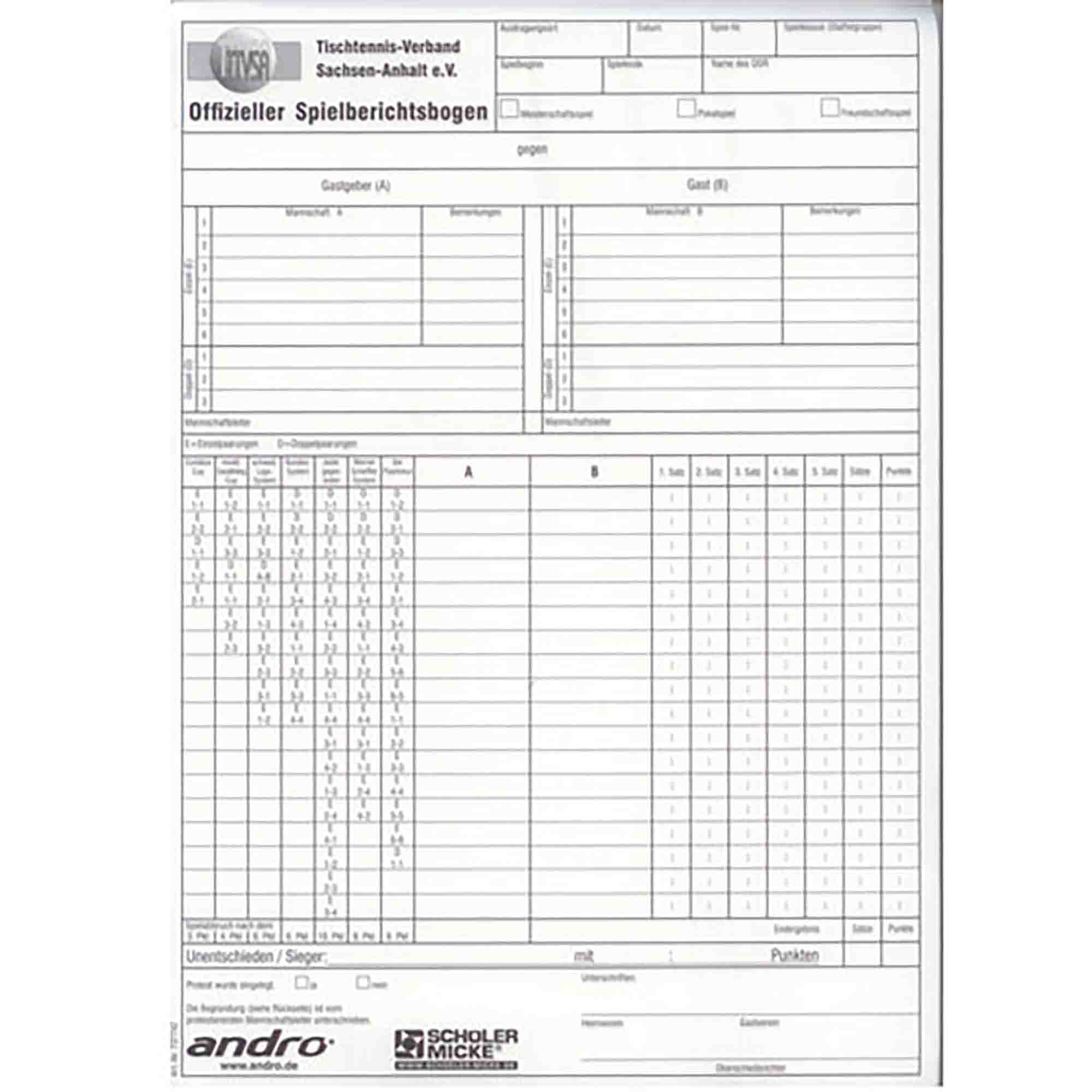 Andro Spielblock Sachsen-Anhalt