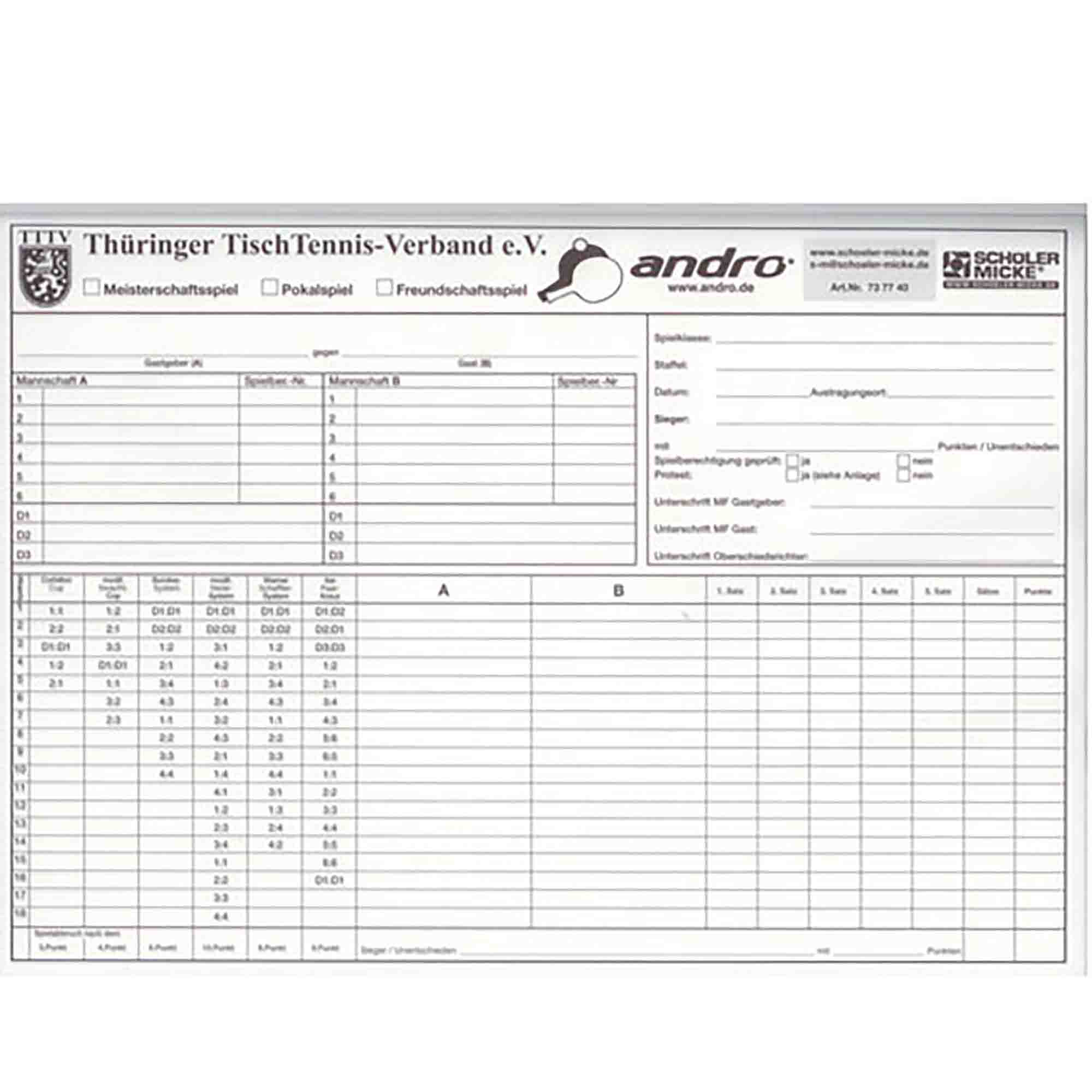 Andro Spielblock Thüringen