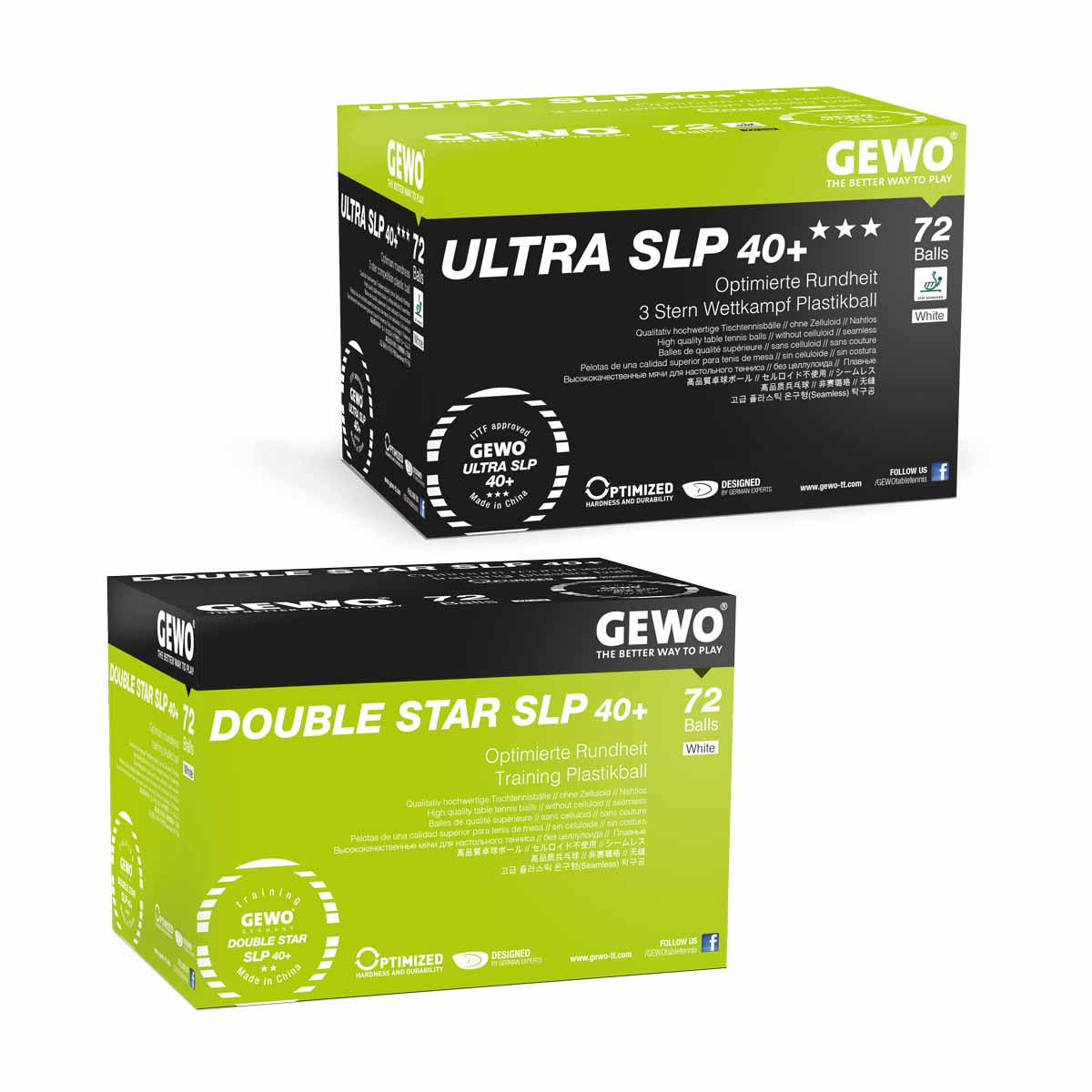 GEWO Ball-Set Ultra SLP 40+ + Double Star 40+ 72er weiß