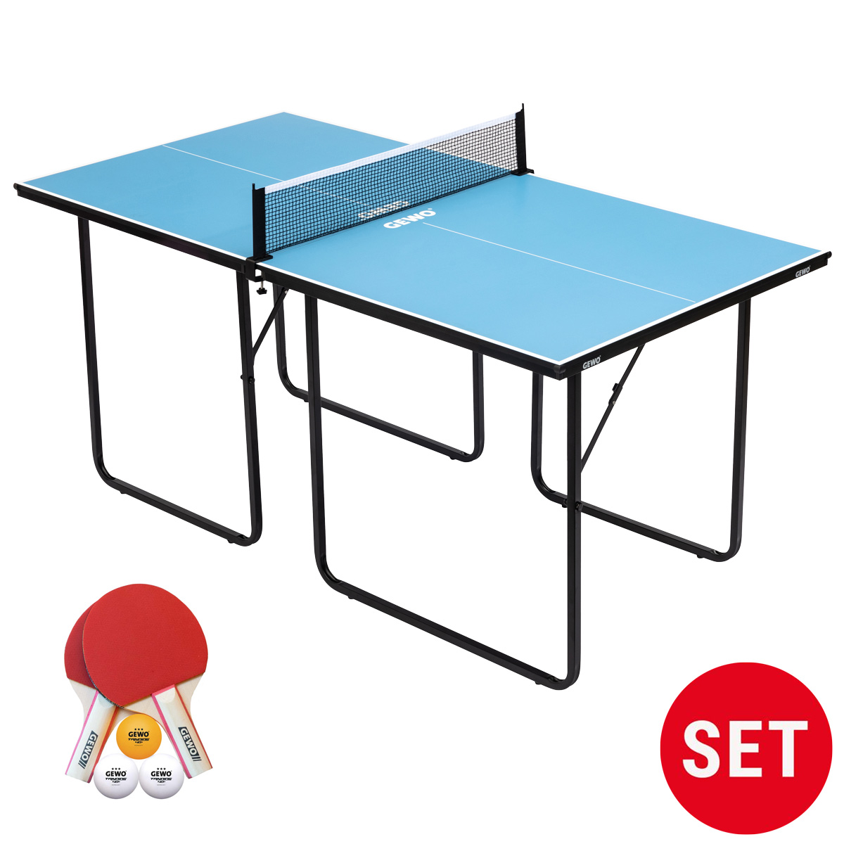 GEWO Set 1x Midi Tisch + 1x Midi Schlägerset blau