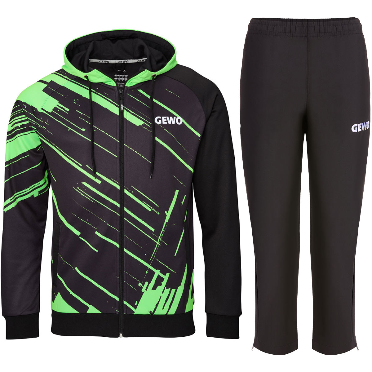 GEWO Trainingsanzug Atani S schwarz/lime
