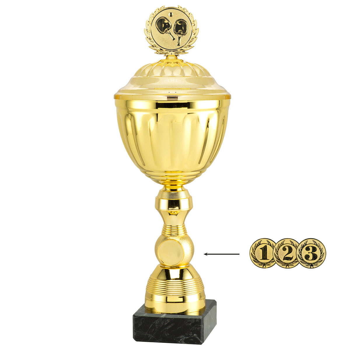 Biemans Pokal Kaya mit Deckel 28 cm gold