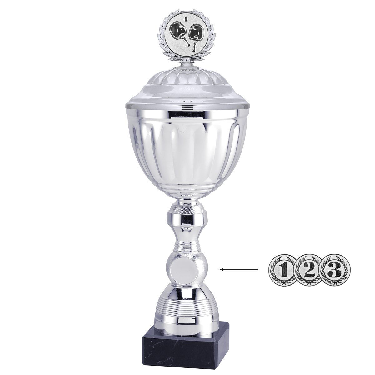 Biemans Pokal Kaya mit Deckel 33,5 cm silber