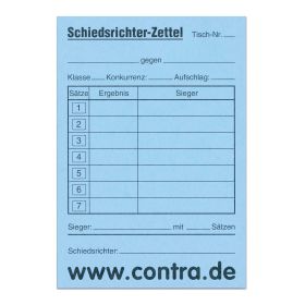 Schiedsrichterzettel-Block
