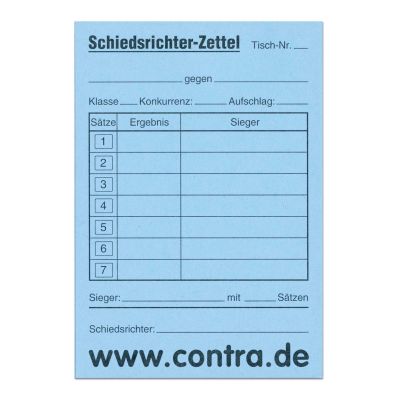 Schiedsrichterzettel-Block
