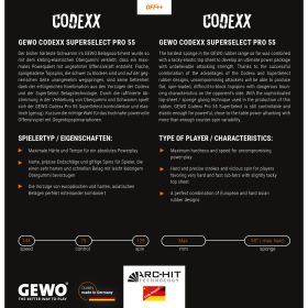 GEWO Belag Codexx Pro 55 SuperSelect – Bild 3