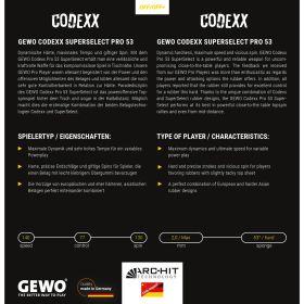 GEWO Belag Codexx Pro 53 SuperSelect – Bild 3