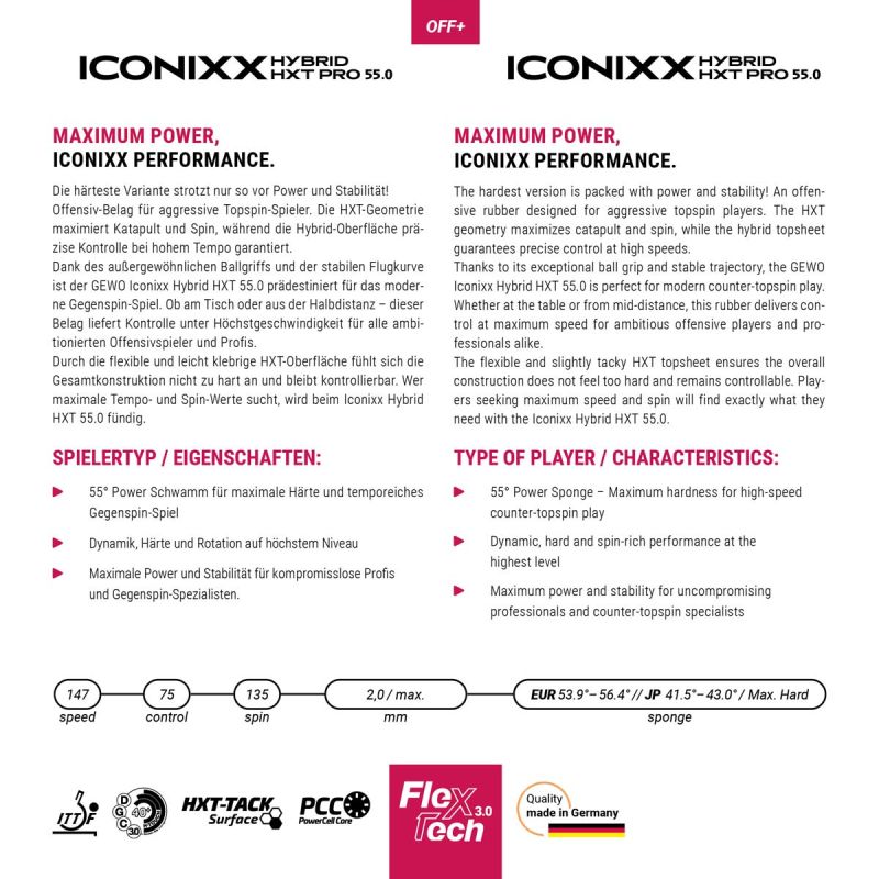 GEWO Belag Iconixx Hybrid HXT Pro 55.0 – Bild 3