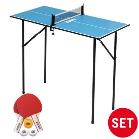 GEWO Set 1x Mini Tisch + 1x Midi Schlägerset blau