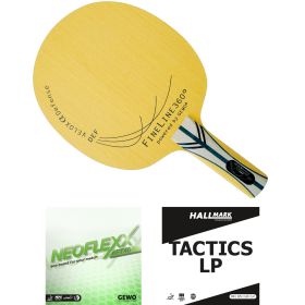 GEWO Komplettschläger Velox alpha mit Neoflexx eFT 40 1,7 mm rot & HALLMARK Belag Tactics 0,5 mm schwarz konkav